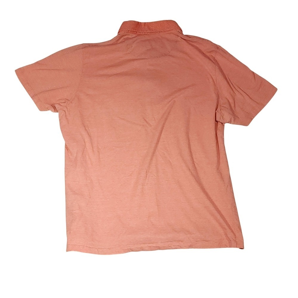 Ted Baker Polo Shirt Mens XL Pink Short Sleeve Cotton Contrast Collar Pocket - Picture 6 of 8